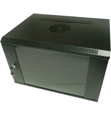 Hypernet WMNC-9U-FLAT-AC-BLACK Шафа коммутаційна настінна 9U 600x450