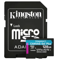 Kingston microSDXC 128 Гб U3 V30 A2 (SDCG3/128GBSP) Карта пам’яті