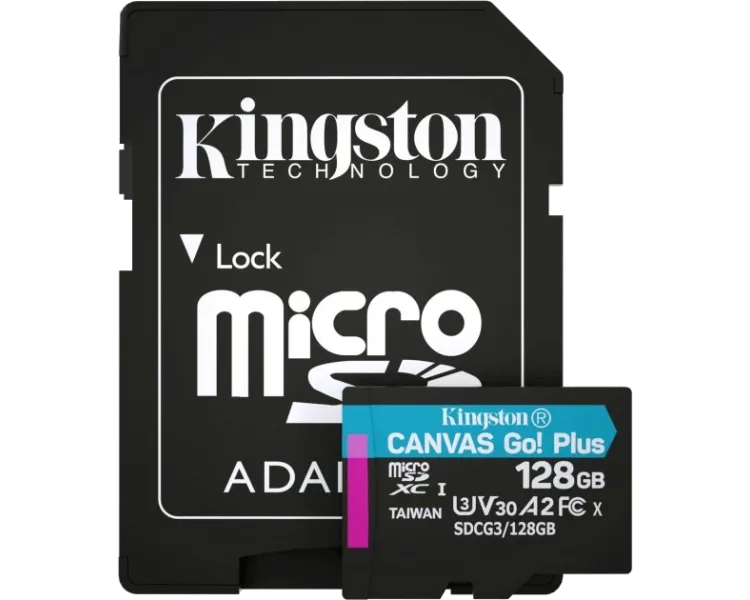 Kingston microSDXC 128 Гб U3 V30 A2 (SDCG3/128GBSP) Карта пам’яті