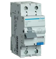 Hager 1+N С16/30mA 6кА, тип-A AD966J Дифавтомат