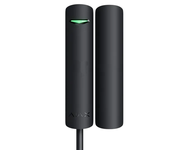 Дротовий магнітоконтактний сповіщувач Ajax Superior DoorProtect Plus black Fibra