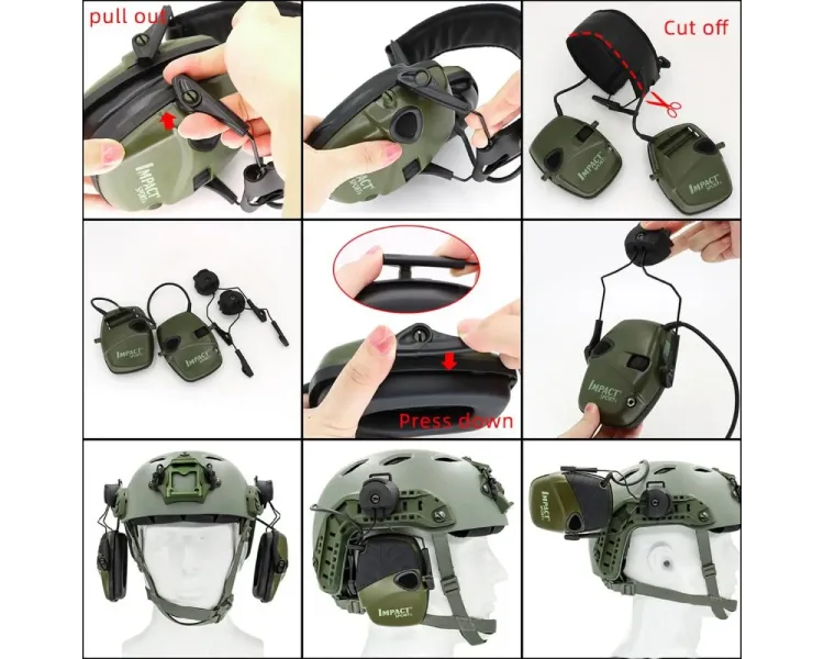 ACM Headset Helmet Rail Адаптер для стрілкових навушників Howard Impact Sport