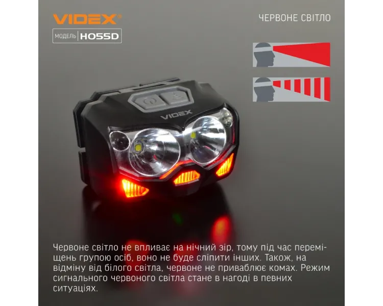 VIDEX VLF-H055D 500Lm 5000K Налобний світлодіодний ліхтарик