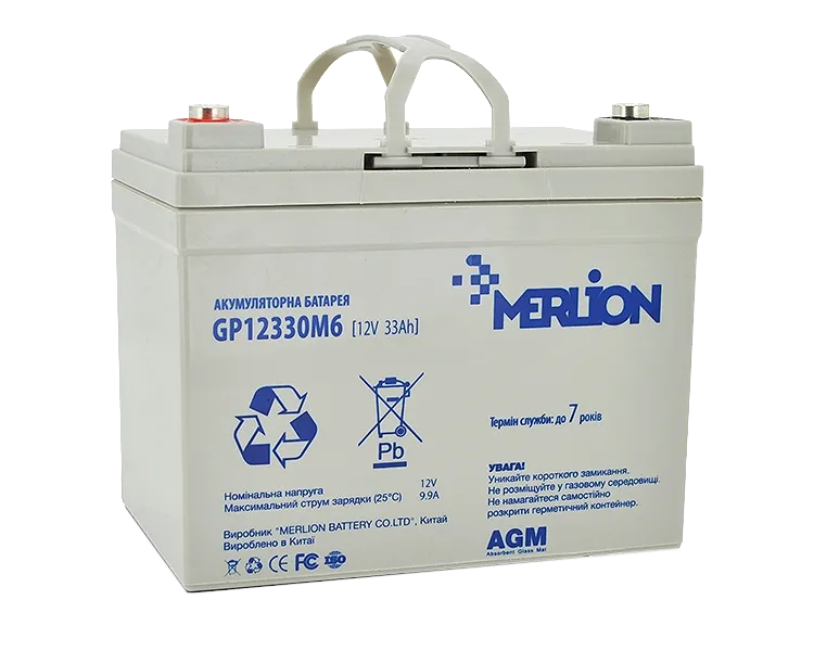MERLION AGM GP12330M6 12 V 33 Ah Акумуляторна батарея