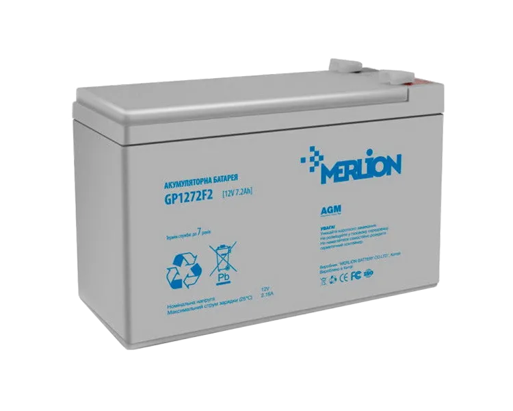 MERLION GP1272F2 7.2А•г 12В Свинцево-кислотна акумуляторна батарея