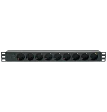Kingda блок 19" на 9 роз. нім. станд., 10А, з індикат., без шнура, чорний, 1U