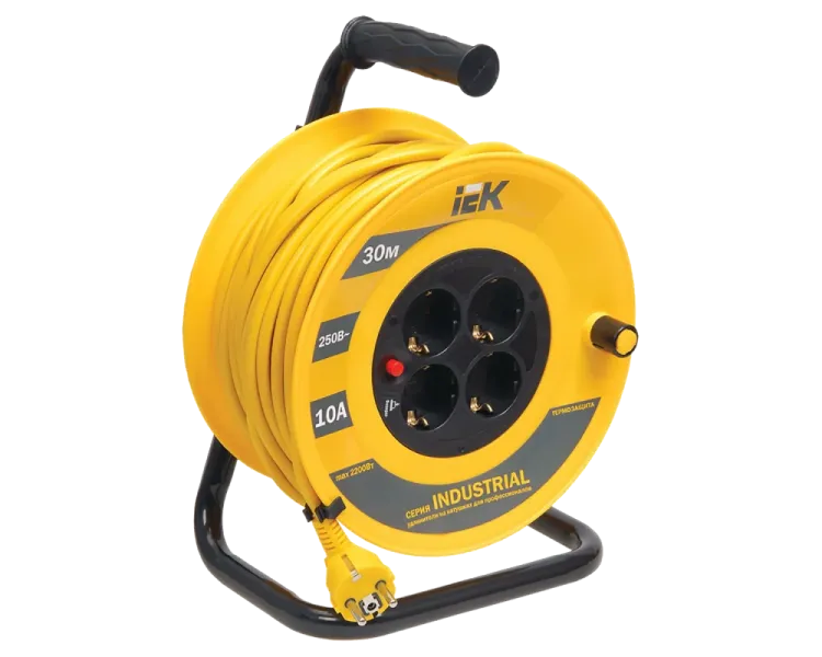 IEK Подовжувач-катушка 4гн 30м З/К УК30 т/з (3х1,5мм2) IP44