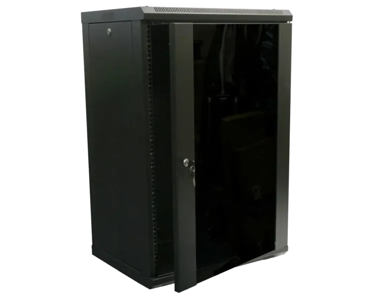 Hypernet WMNC-18U-FLAT- BLACK Шафа коммутаційна настінна 18U 600x450 розбірна