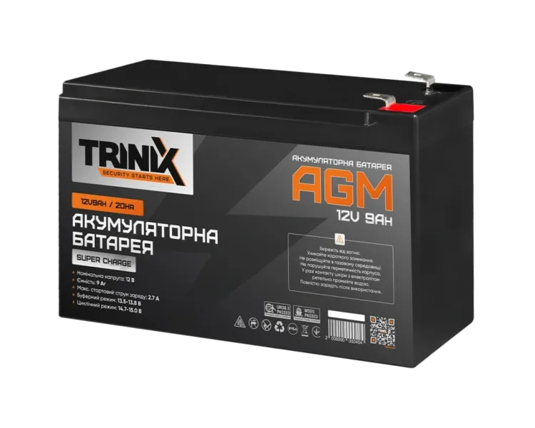 TRINIX SUPER CHARGE 9А•г 12В Свинцево-кислотна акумуляторна батарея