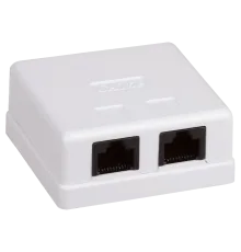 Hypernet MB-UTP6-2 Розетка 2-портова RJ45 UTP, біла, 6 категорія