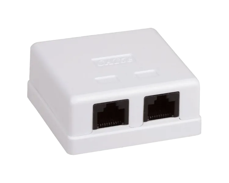 Hypernet MB-UTP6-2 Розетка 2-портова RJ45 UTP, біла, 6 категорія
