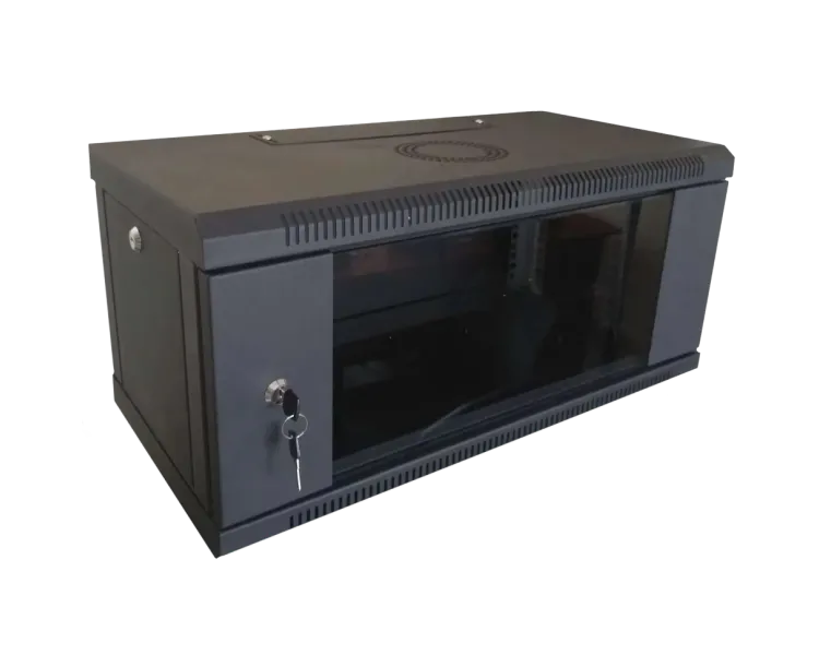 Hypernet WMNC-4U-FLAT-AC-BLACK 4U 600x450 Шафа коммутаційна настінна розбірна чорна