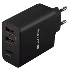 Canyon H-08 black (QC/PD 30W) Мережевий зарядний пристрiй