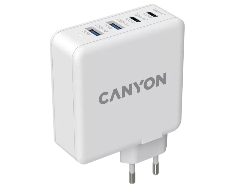 Canyon H-65 white (GAN 100W) Мережевий зарядний пристрiй