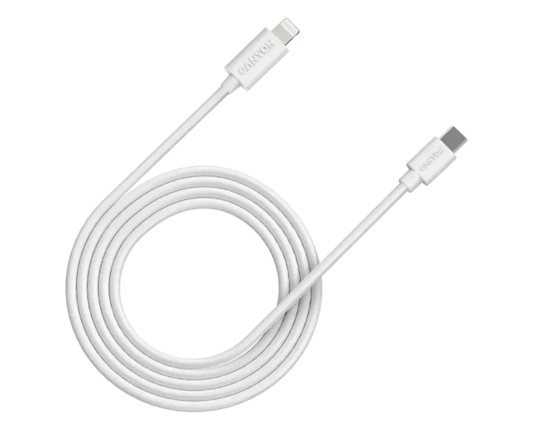 Canyon CFI12B white (Lightning - USB-C ) 2м 20Вт Кабель