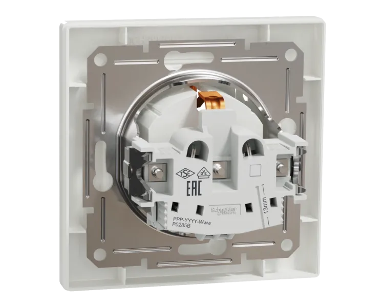 Schneider Electric ASFORA EPH3100121 Розетка одинарна із заземленням і кришкою