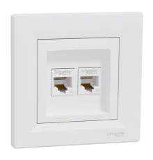 Schneider Electric Asfora EPH4400121 RJ45 5e Розетка комп'ютерна подвійна біла