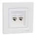 Schneider Electric Asfora EPH4400121 RJ45 5e Розетка комп'ютерна подвійна біла