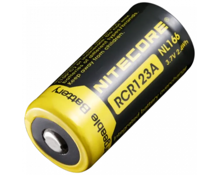 Nitecore NL166 3.7V (650mAh) Акумулятор літієвий 16340 (RCR123A)