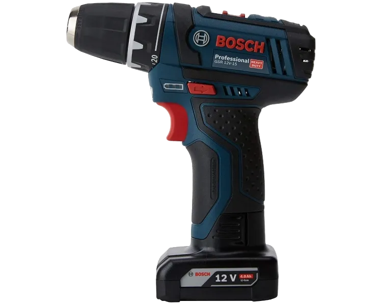 Bosch Professional GSR 12V-15 Акумуляторний дриль-шурупокрут + набір біт + свердла (39 шт.)
