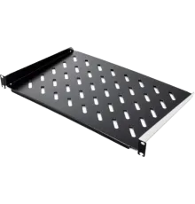 19" 1U 250мм Полиця консольна чорна
