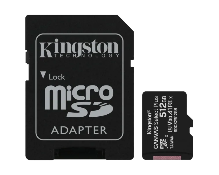 Kingston 512GB micSDXC Canvas Select Plus 100R A1 C10 Card + ADP Модуль флеш-пам'яті