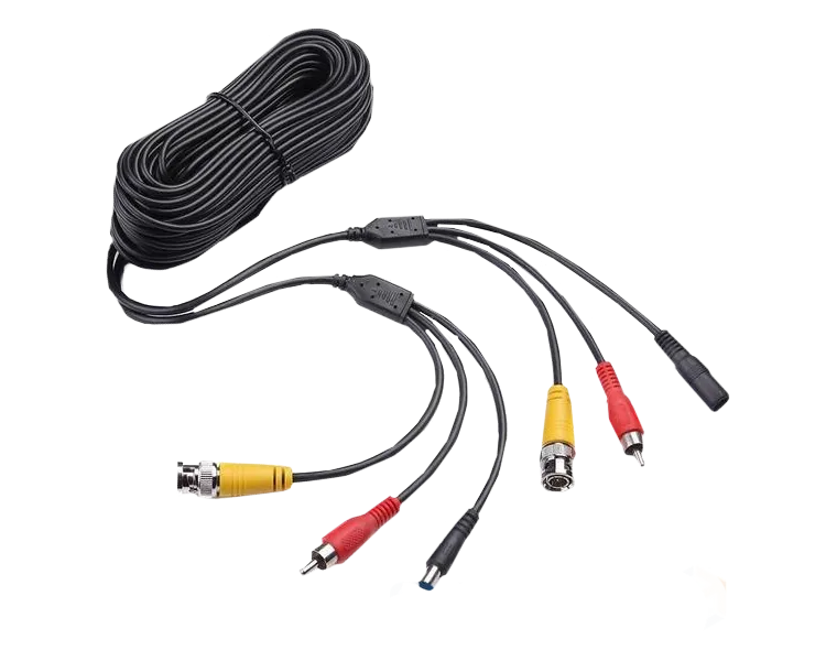NC + DC + AV 10m Патчкорд комбінований коаксіальний + живлення + звук, чорний