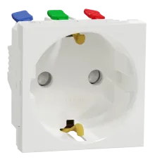 Schneider Electric New Unica NU305718 Розетка з з/к зі шторками 16А самозажимні клеми біла