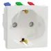 Schneider Electric New Unica NU305718 Розетка з з/к зі шторками 16А самозажимні клеми біла