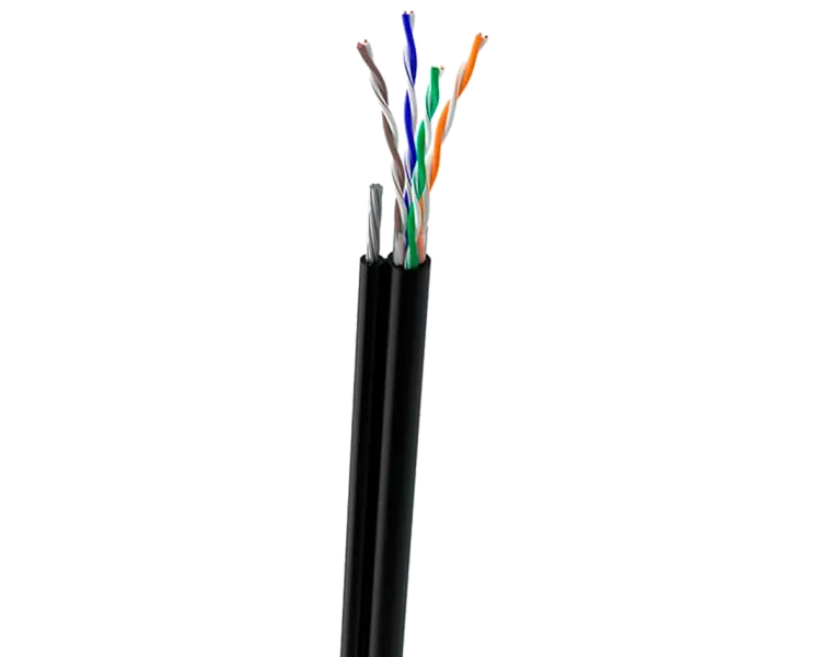 OK-Net UTP 4*2*0,49+ КППт-ВПбухта 305 м Кабель вуличний з тросом 7*0,5мм cat 5e