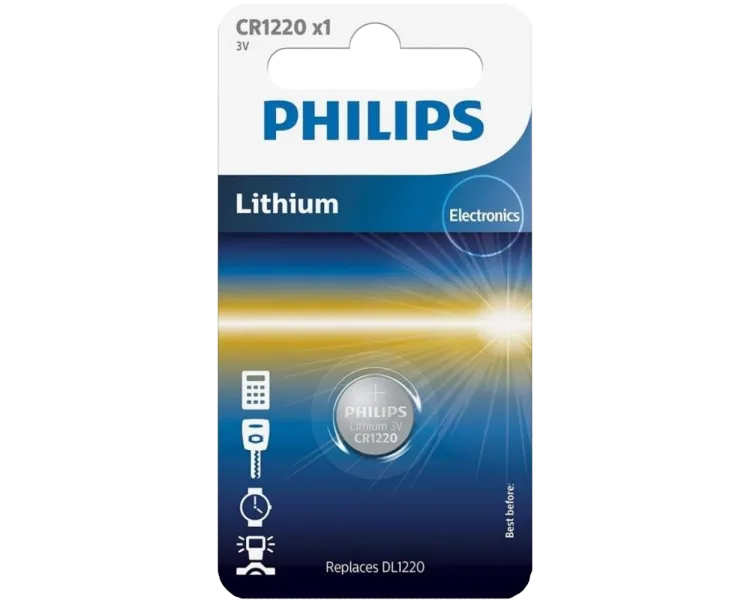 Philips CR1220 Батарейка літієва блістер, 1 шт