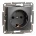 Schneider Electric EPH2900171 Asfora Розетка 220В антрацит, пластик, із заземленням, Schuko, без захисної кришки, без шторок, для врізного монтажу
