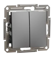 Schneider Electric EPH0300171 Asfora Вимикач 2-клавішний антрацит, пластик, без підсвічування та індикації, для врізного монтажу