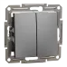 Schneider Electric EPH0300171 Asfora Вимикач 2-клавішний антрацит, пластик, без підсвічування та індикації, для врізного монтажу