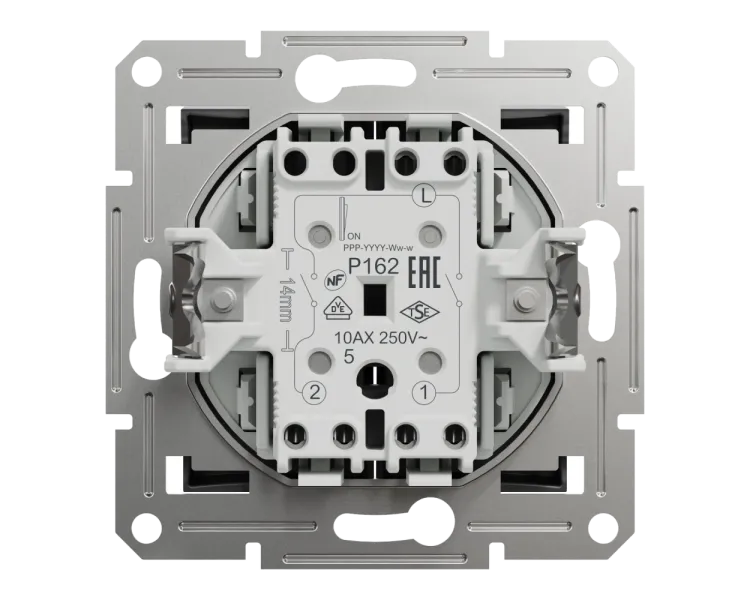 Schneider Electric EPH0300171 Asfora Вимикач 2-клавішний антрацит, пластик, без підсвічування та індикації, для врізного монтажу