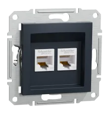 Schneider Electric EPH4400171 Asfora Розетка комп'ютерна антрацит, пластик, для врізного монтажу