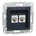Schneider Electric EPH4400171 Asfora Розетка комп'ютерна антрацит, пластик, для врізного монтажу