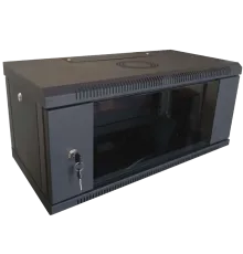 Hypernet WMNC-35-6U-FLAT-BLACK Шафа коммутаційна настінна 6U 600x350 розбірна чорна