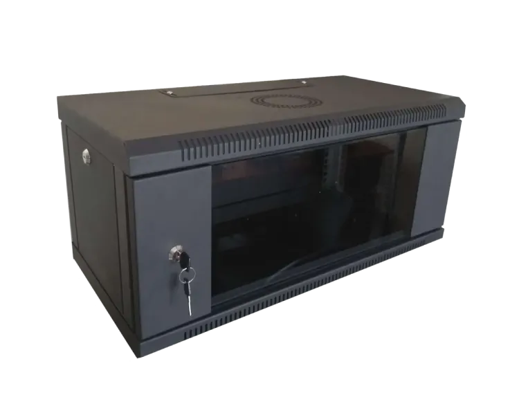 Hypernet WMNC-35-6U-FLAT-BLACK Шафа коммутаційна настінна 6U 600x350 розбірна чорна