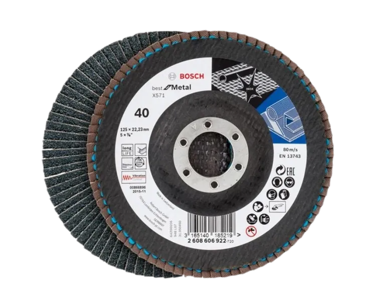 Bosch X571 125 мм K40 (2608606922) Пелюстковий шліфкруг