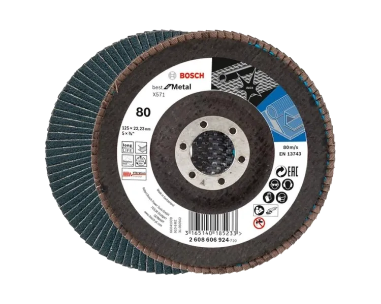 Bosch X571 125 мм K80 (2608606924) Пелюстковий шліфкруг