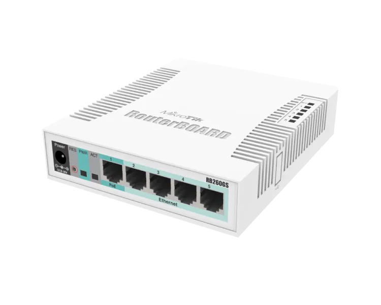 MikroTik RB260GS (CSS106-5G-1S) Комутатор 5 портів керований