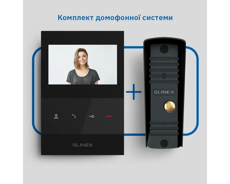 Slinex ML-16HD(Black)+SQ-04M(Black) Комплект відеодомофону
