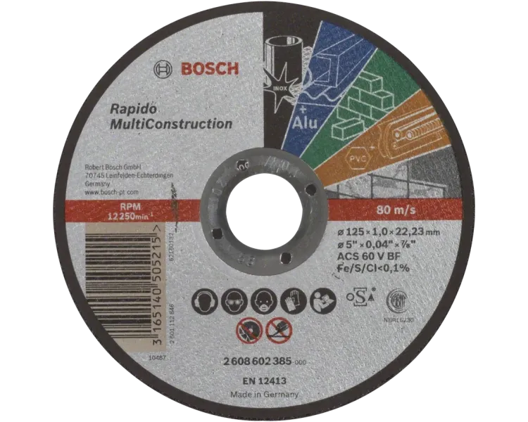Bosch Multi Construction Rapido 125x1.0x22.2 Відрізний круг по металу