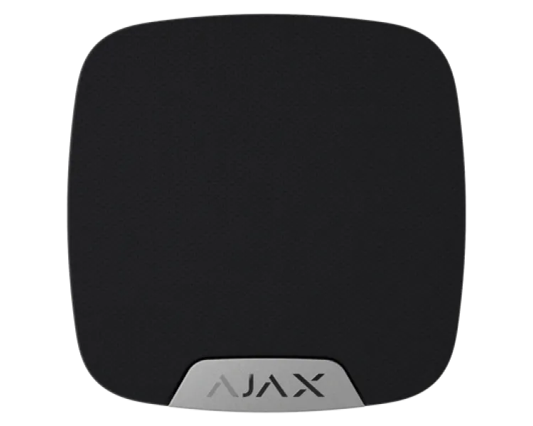 Бездротова внутрішня сирена з клемою для додаткового світлодіода Ajax Superior HomeSiren black Jeweller