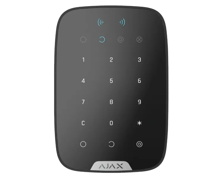 Бездротова клавіатура з підтримкою захищених карток і брелоків Ajax Superior Keypad Plus black Jeweller