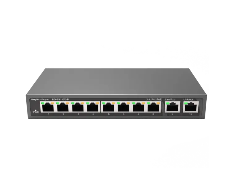 Ruijie Reyee RG-ES110D-P PoE Комутатор 8 портів некерований