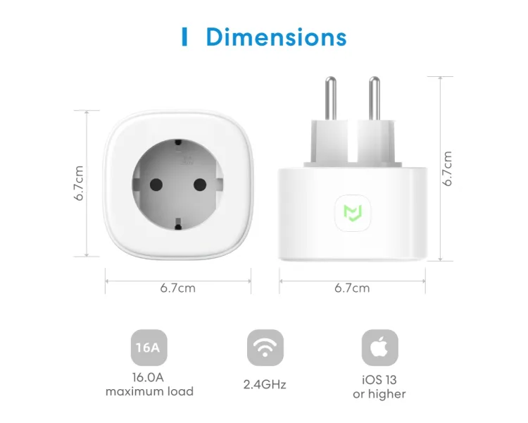 Meross MSS210HK(EU) Розумна WiFi розетка (1 pack)