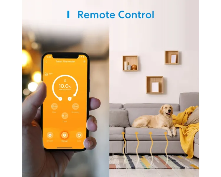 Meross MTS200HK(EU) Розумний Wi-Fi термостат (тільки електричне опалення)
