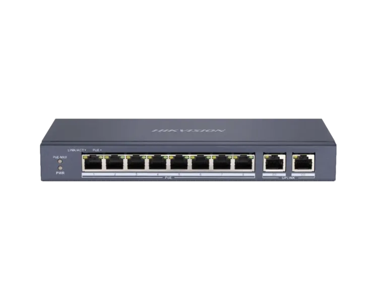 Hikvision DS-3E0310P-E/M PoE Комутатор 8 портів некерований